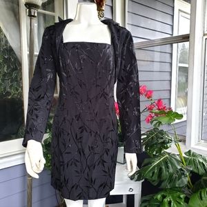dawn joy fashions | Dresses | Vintage 7s Dawn Joy Fashions Embroidered Leaf  Cocktail Dress And Bolero Jacket | Poshmark